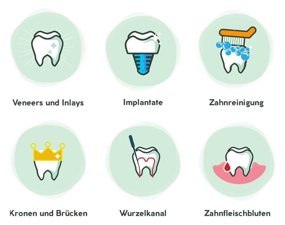 BFGA Werbeagentur Bremen | Zahnarztpraxis Anett Übersicht Icon Designs