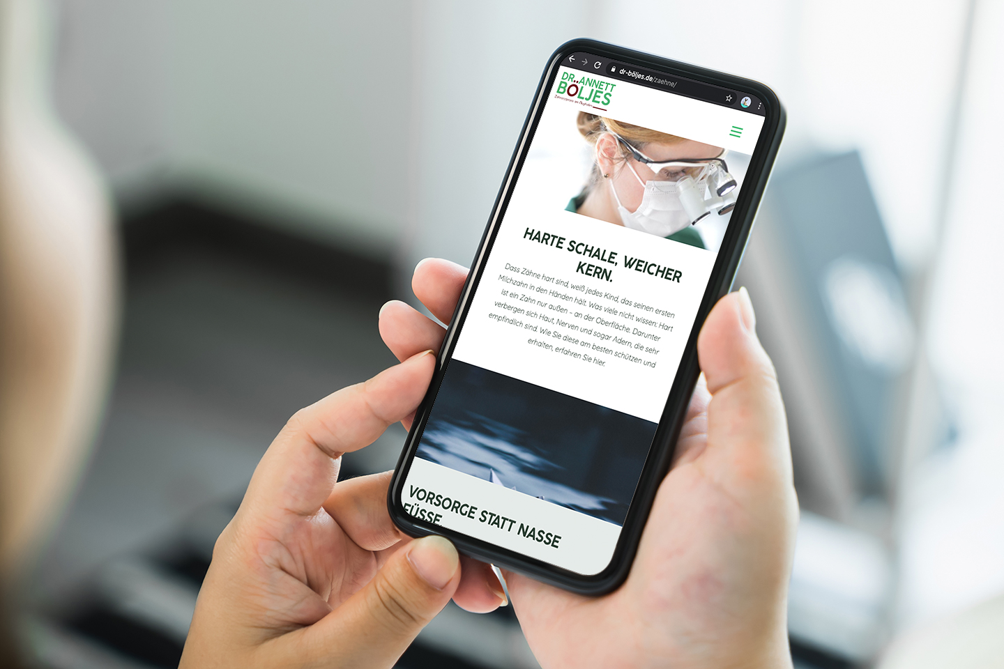 BFGA Werbeagentur Bremen | Zahnarztpraxis Anett Boeljes Webdesign mobile Ansicht
