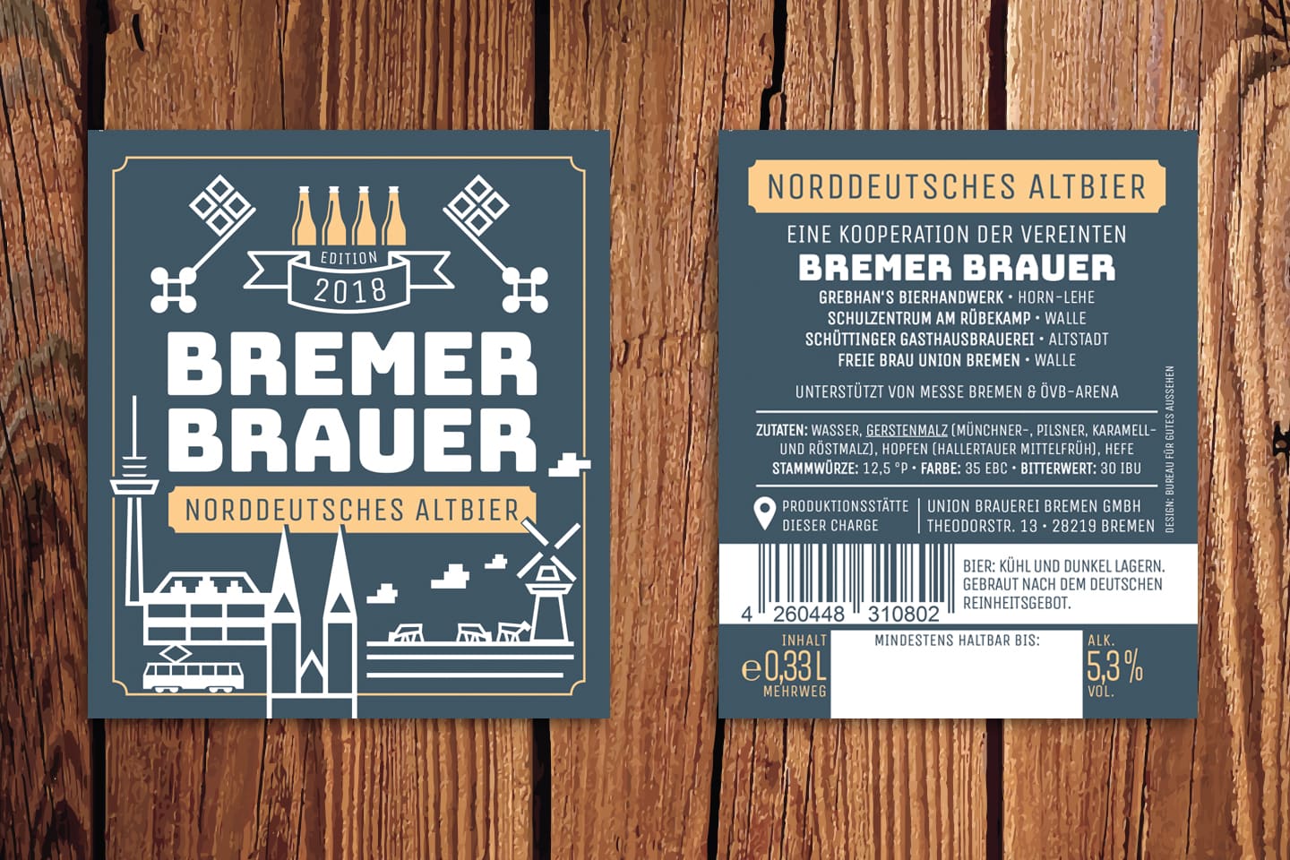 Bremer brauer Label Design vorne und