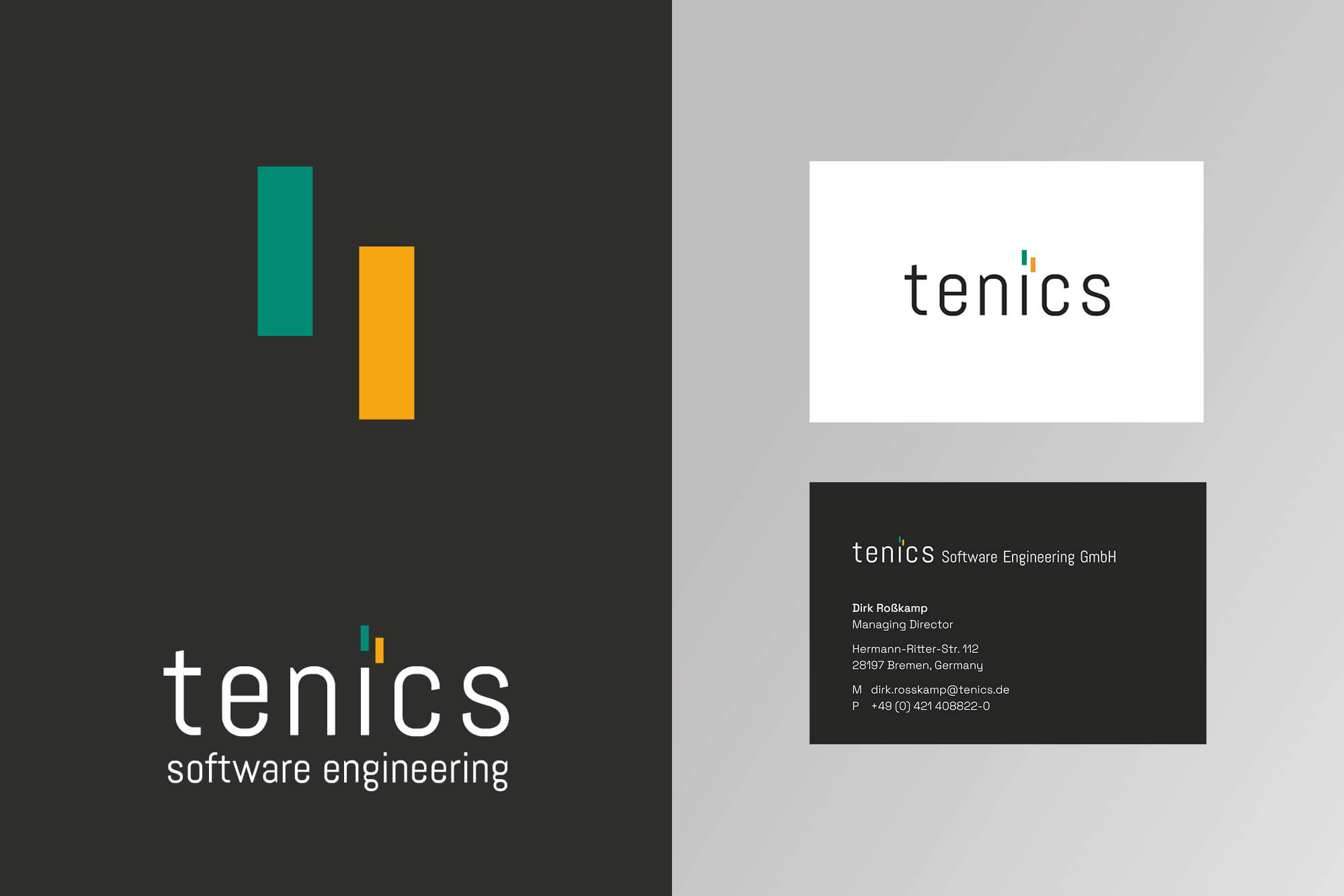 BFGA Werbeagentur Bremen | Referenz tenics software Engineering Business Layouts Mockup