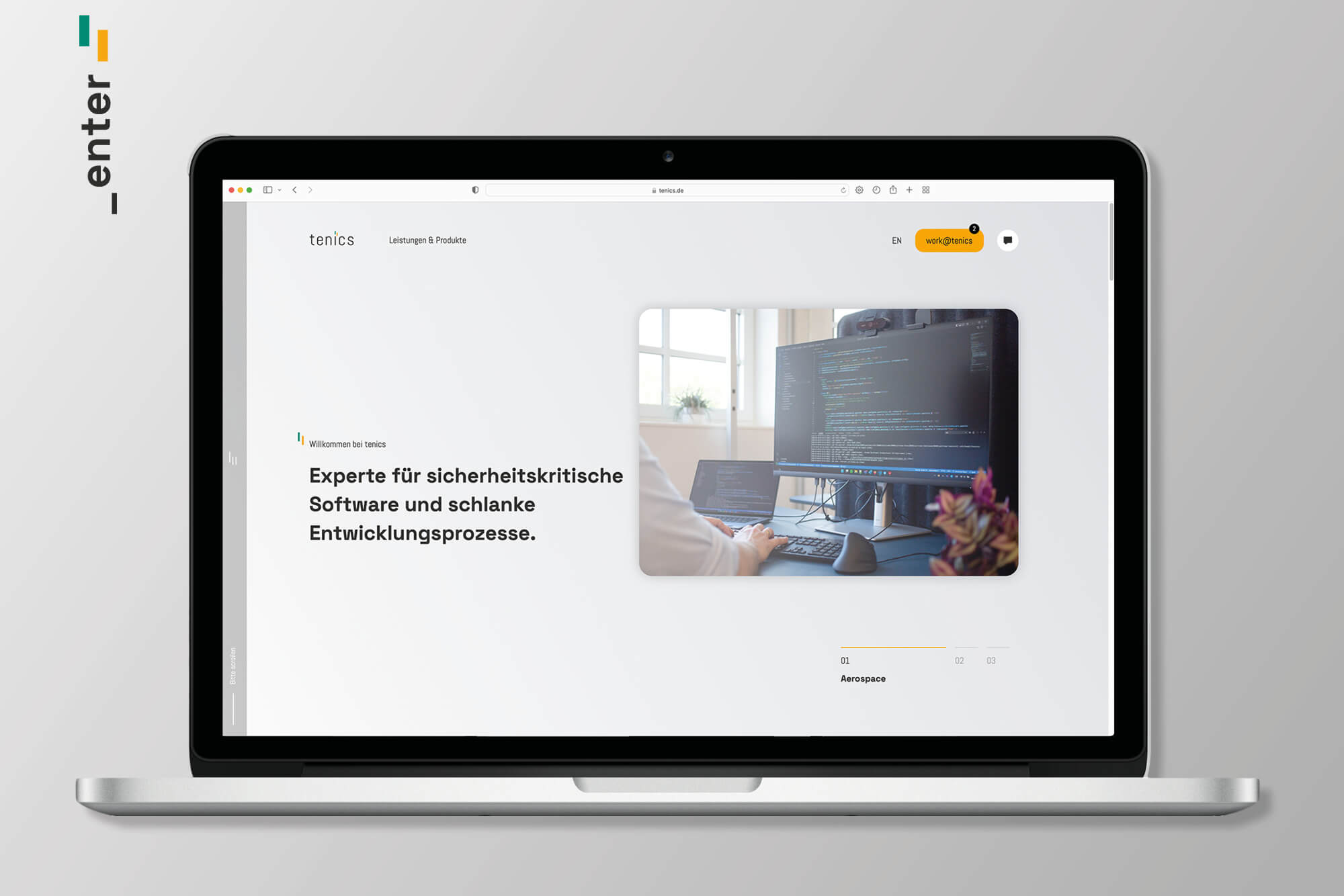 BFGA Werbeagentur Bremen | Referenz tenics software Webdesign Engineering Screen Startseite Homepage